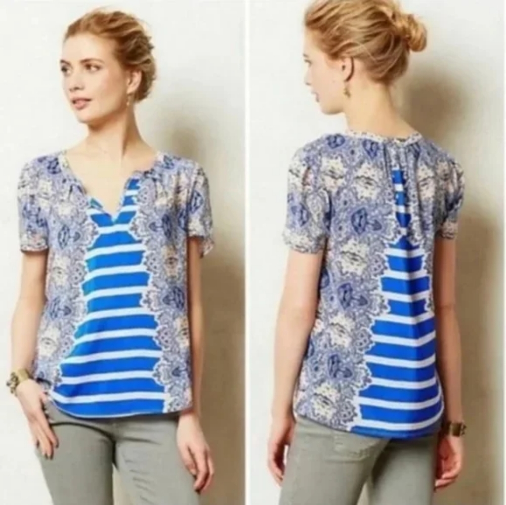 Anthropologie Maeve 100% Silk Top